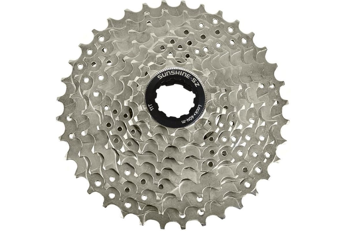 Кассета SUNSHINE CS-HR9-42, 9 передач, 11-42Т, серебристый\черный Кассета SUNSHINE CS-HR9-42, 9 передач, 11-42Т, серебристый\черный
