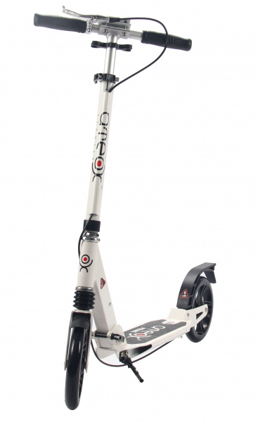 Самокат Ateox PRIME с большими колесами и ручным тормозом (Белый), Цвет Белый Самокат Ateox PRIME с большими колесами и ручным тормозом (Белый), Цвет Белый